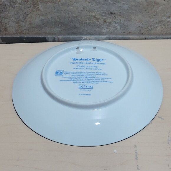 Schmid Hummel Christmas 1985 Heavenly Light Decorative Wall Hanging Plate - Picture 11 of 11